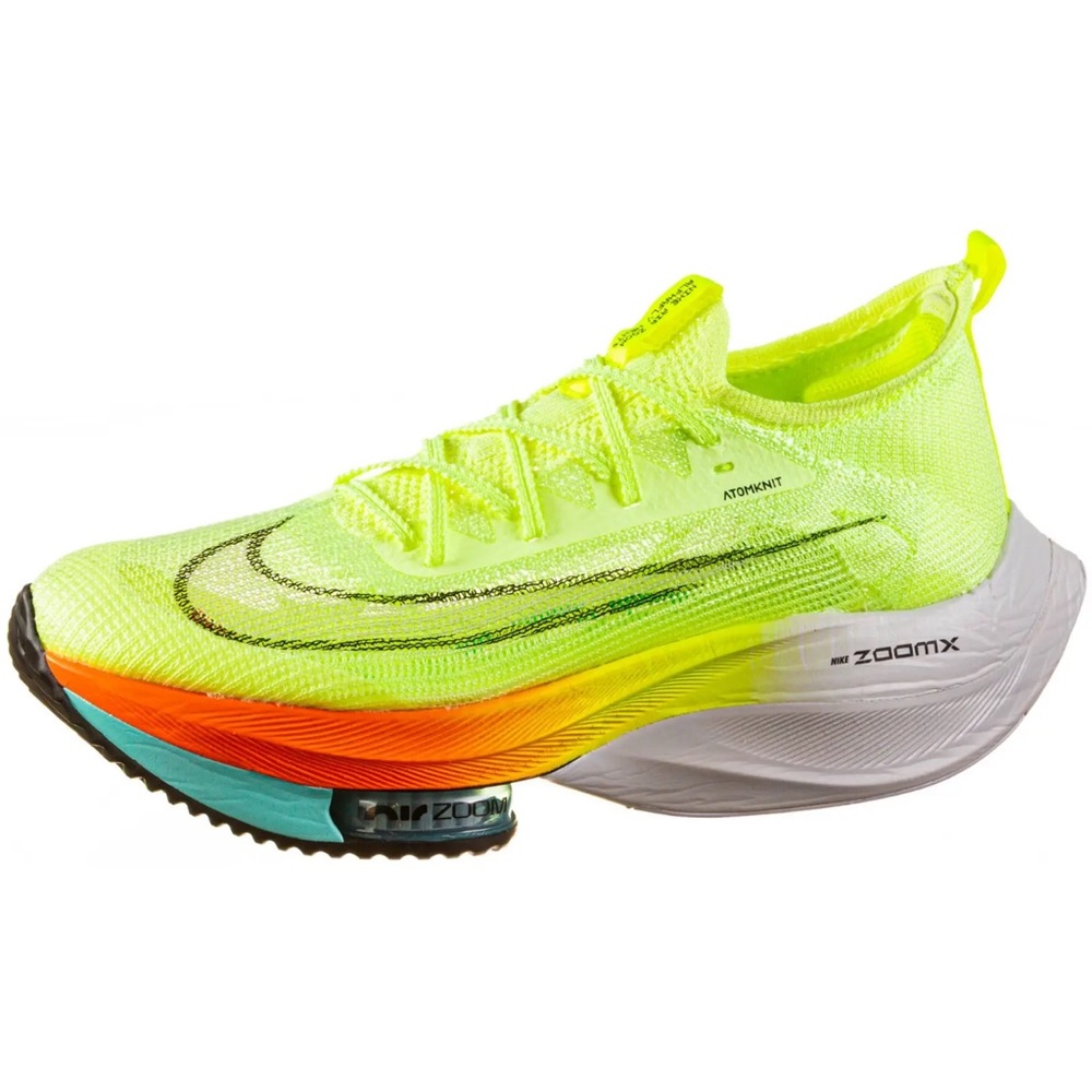 New Nike Womens Air Zoom Alphafly Next% in Barely Volt/Black-Hyper Orange US 8